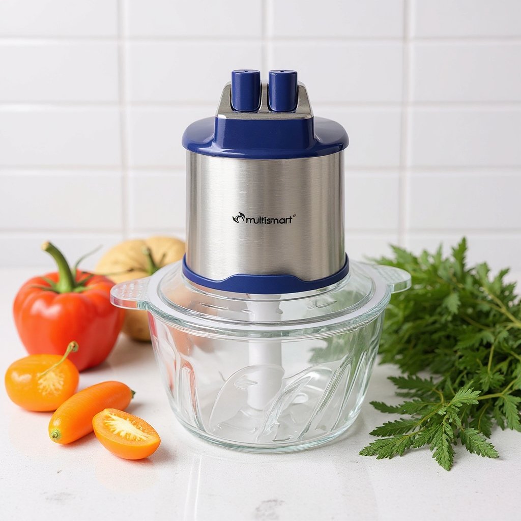 Hachoir En verre 3L 400W 06 Lames MultiSmart MS-FC2233 Bleu – Image 6