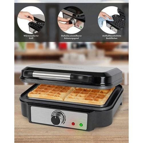 Gaufrier Électrique inox Avec 2 Gaufres 1000 Watts Proficook PC WA 1240 Gris – Image 5