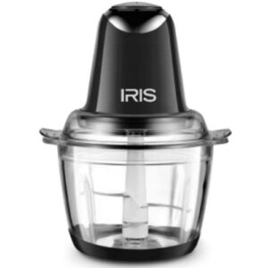 IRIS Mini Hachoir avec Bol en verre de 1,8L 400W 2 vitesses - IPE-MH01-40N - Noir