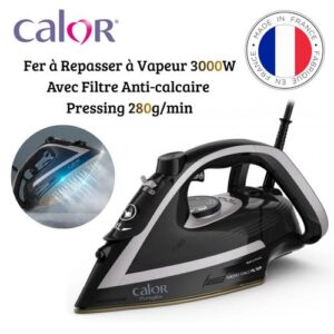 Calor Fer à Repasser à Vapeur 3000 W Avec Filtre De Calcaire et Fonction Pressing 280g/min - PureGliss FV8062C0