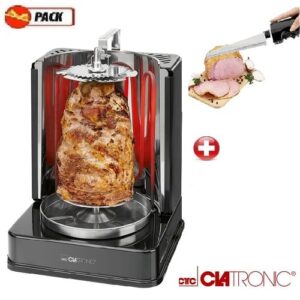 Clatronic Pack- Multigrill- 3En1 Rôtisserie Verticale + Couteau Électrique-Noir