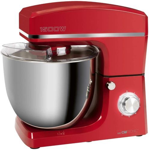 Clatronic Robot Pétrin Multifonction 10L 1500W - Km 3765 Rouge-Argent