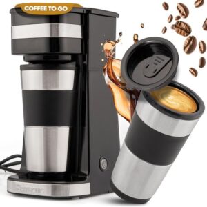 Clatronic KA 3733 Cafetière à café avec tasse en acier inoxydable