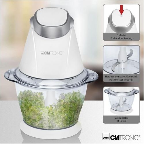 Clatronic Hachoir Électrique À Lame En Acier Inoxydable 1000mL 250W – Image 2