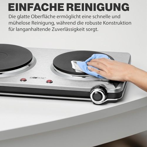 Clatronic Double Plaque De Cuisson En Acier 2500 Watt – Image 7