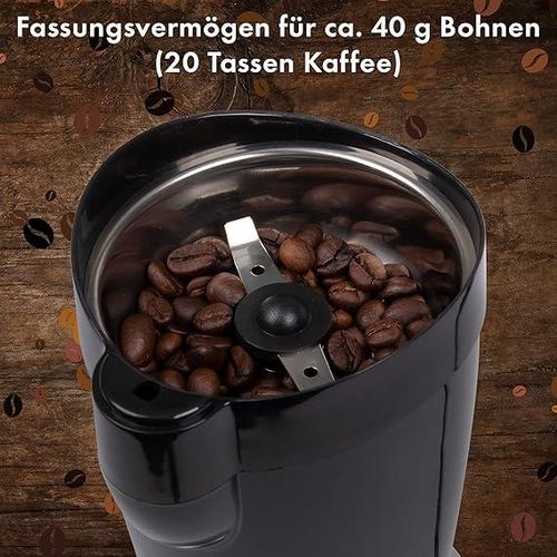 Clatronic Moulin à Café Électrique 120W 40G - Noir – Image 4