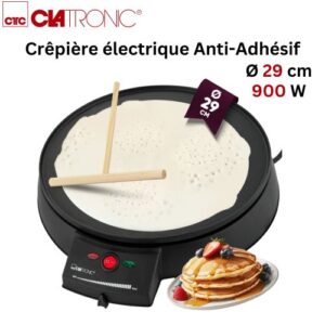 Clatronic Crêpière électrique Anti-Adhésif - Ø 29cm 900 W