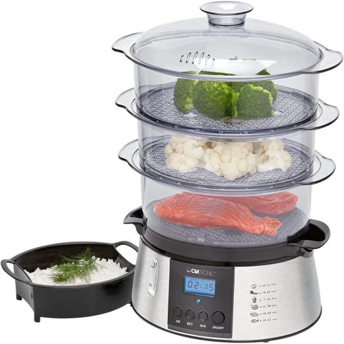 Clatronic Cuiseur vapeur Électrique En Inox Avec 3 Récipients – Image 2