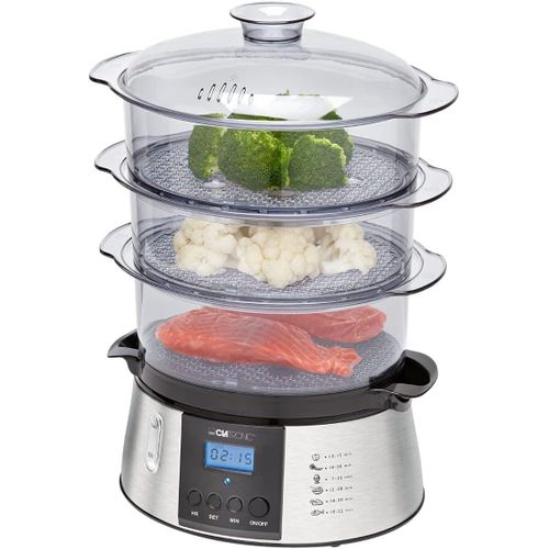 Clatronic Cuiseur vapeur Électrique En Inox Avec 3 Récipients – Image 3