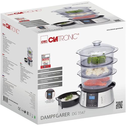 Clatronic Cuiseur vapeur Électrique En Inox Avec 3 Récipients – Image 4
