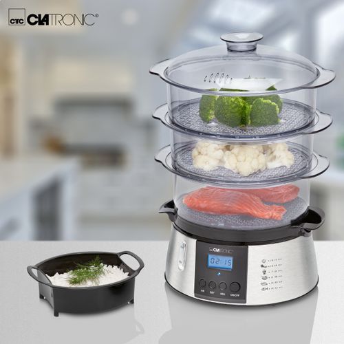 Clatronic Cuiseur vapeur Électrique En Inox Avec 3 Récipients – Image 5