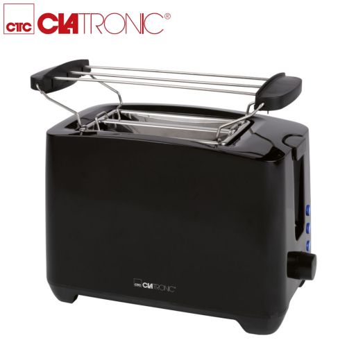 Clatronic Grille Pain 2 Tranches 650-750 W - Décongélation Et Réchauffage - TA 3801 Noir