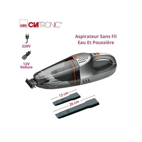 Clatronic Aspirateur à Main Rechargeable - Eau Et Poussière - AKS 832/4 - Noir