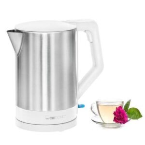 Clatronic Bouilloire Électrique 1.5 L -2200 W - Wks 3692- Blanc/ Acier Inoxydable