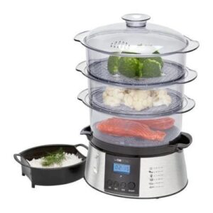 Clatronic Cuiseur vapeur Appareil de cuisson sain sans brûler de vitamines Contrôle du débit d'eau