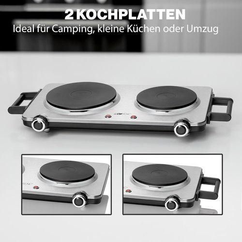 Clatronic Double Plaque De Cuisson En Acier - 2500 Watt - DKP 3668 – Image 2