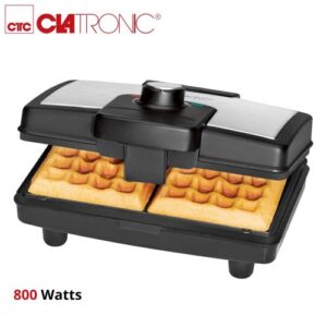 Clatronic Gaufrier Électrique 800W - 2 Gaufres - Température Réglable - WA3606