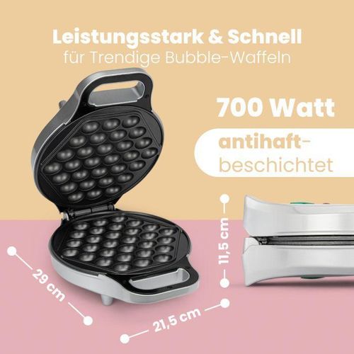 Clatronic Gaufrier Pour Gaufre à Bulles 700W Avec Rotation 180° - Bubble Waffle WA 377 – Image 2