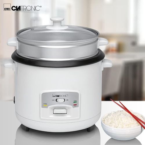 Clatronic Cuiseur À Riz Et Vapeur 2en1 2.5L 700W - Revêtement Anti-adhesif Avec Panier à Étuver en Aluminium - RK 3566 – Image 2