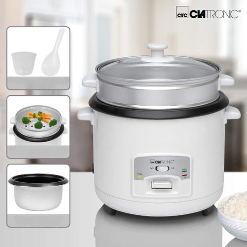 Clatronic Cuiseur À Riz Et Vapeur 2en1 2.5L 700W - Revêtement Anti-adhesif Avec Panier à Étuver en Aluminium - RK 3566 – Image 5