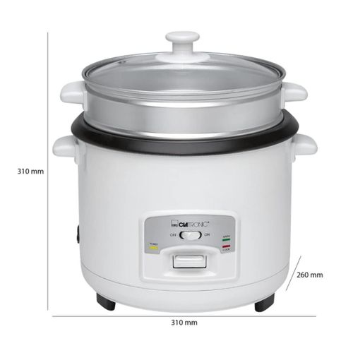 Clatronic Cuiseur À Riz Et Vapeur 2en1 2.5L 700W - Revêtement Anti-adhesif Avec Panier à Étuver en Aluminium - RK 3566 – Image 6