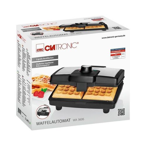 Clatronic Gaufrier En Acier Inoxydable - Wa 3606 - Noir/Argent – Image 4