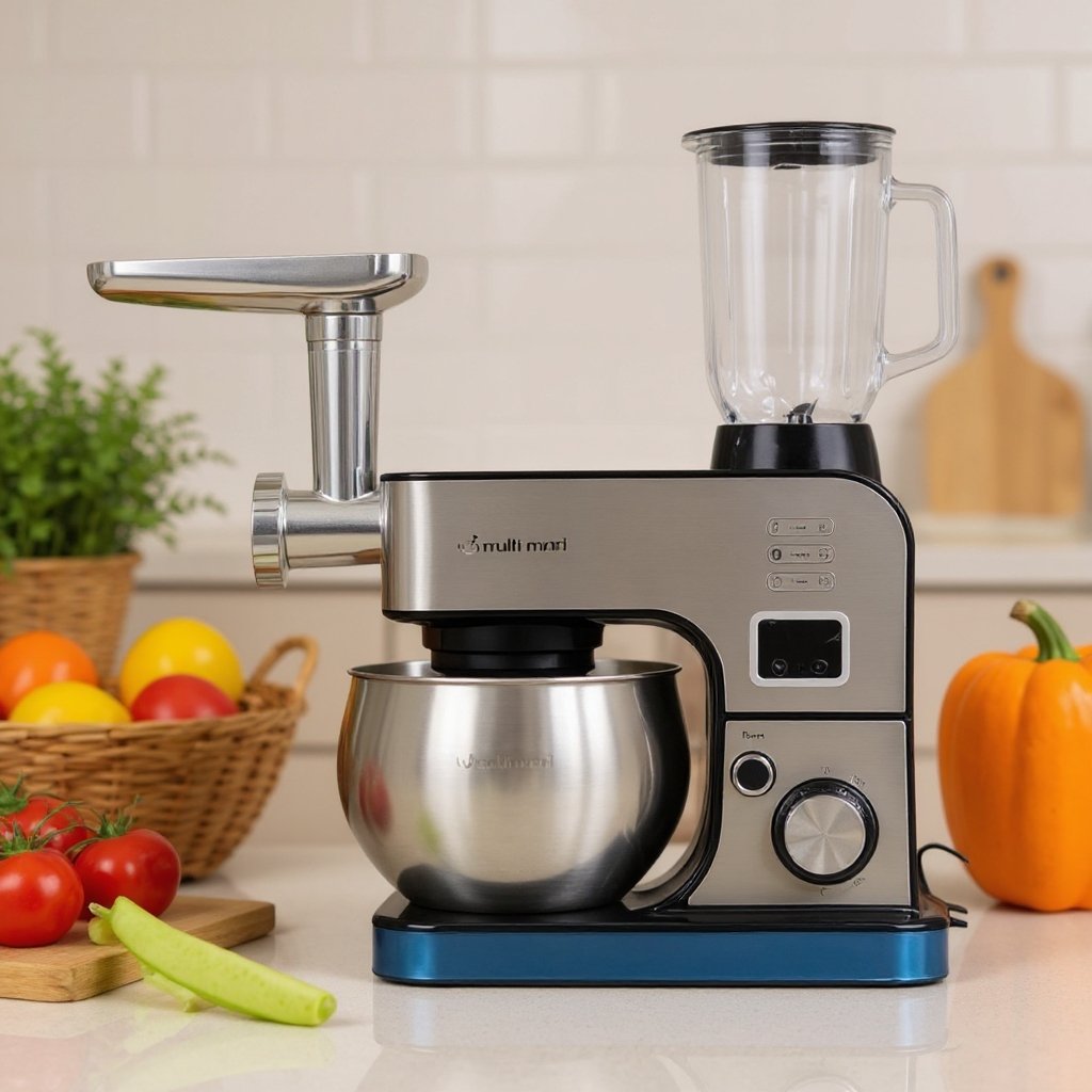 Robot Pétrin Multifonctions 5EN1 Multismart – 1500W 5L – Avec Blender Et Hachoir MS-SM3115 – Image 4