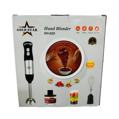 Gold Star Bras Mixeur 3EN1 Multifonction - 1000W 4 Lames - Avec Hachoir Et Fouet - SH020 – Image 2