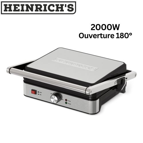 Heinrich Bauer Panineuse Contact Grill 2000W Ouverture à 180° - HKG 8685