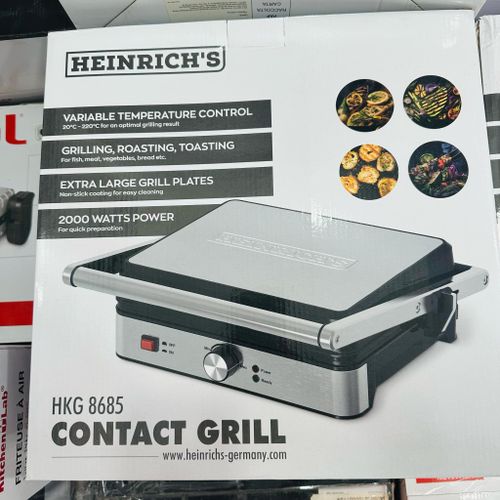 Heinrich Bauer Panineuse Contact Grill 2000W Ouverture à 180° - HKG 8685 – Image 6