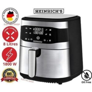 Heinrich Bauer Friteuse sans Huile Heinrich's - 8 programmes - Écran tactile LED Germany-silver