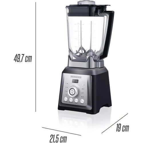 Heinrich Bauer Blender Mixeur Professionnel 2000W 2L 32000 tr/min - 8 vitesses avec 4 programmes avec Fonction Ice Crush INOX - HPM 8160 – Image 5