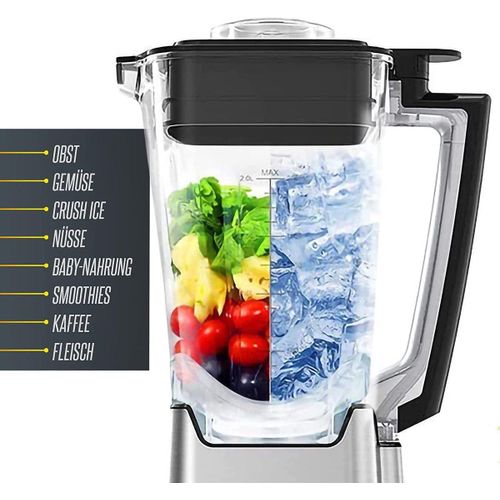 Heinrich Bauer Blender Mixeur Professionnel 2000W 2L 32000 tr/min - 8 vitesses avec 4 programmes avec Fonction Ice Crush INOX - HPM 8160 – Image 6