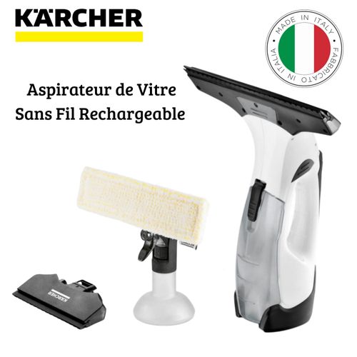 Karcher Nettoyeur De Vitre Sans Fil Rechargeable 100mL - Autonomie de Batterie 35 Minutes et Accessoires Inclus - Fabriqué En Italie - WV 5 PLUS N