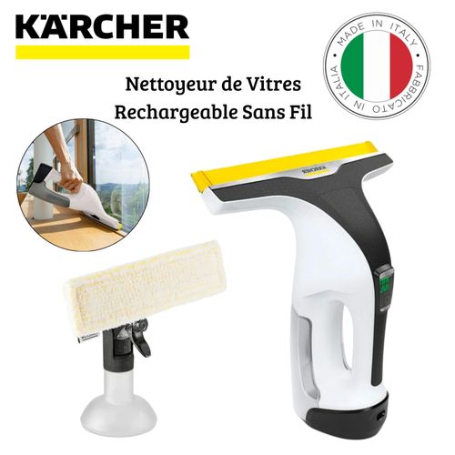Karcher Nettoyeur De Vitre Sans Fil Rechargeable 150mL - Autonomie de Batterie Extra Longue 100 Minutes et Accessoires Inclus - Fabriqué En Italie - WV 6 PLUS
