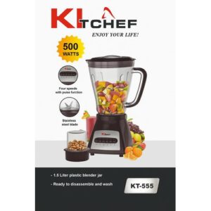 kitchef Mixeur Blender KT-555 – 500 Watts – Bol 1.5L – Lames Inox – Avec Moulin