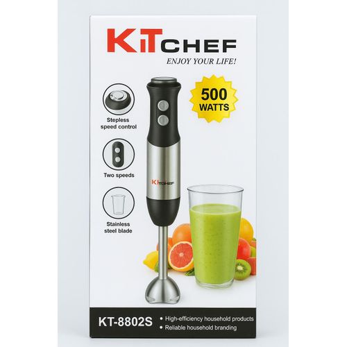kitchef Mixeur Plongeant KT-8802S – 500W – 2 Vitesses – Lame Inox – Verre Doseur 700 ml