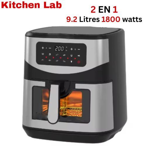 KITCHEN LAB Friteuse Air fryer sans Huile 2 En 1 avec grill - 9.2L 1800W
