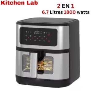 KITCHEN LAB Friteuse Air fryer sans Huile 2 En 1 avec grill - 6.7L 1800W