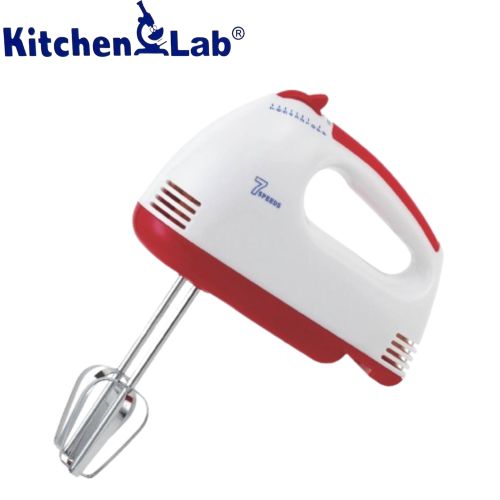 KITCHEN LAB Batteur Electrique À Main 110 W 7 Vitesses - Blanc/Rouge - HM001