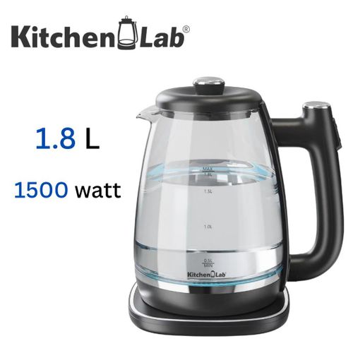 KITCHEN LAB Bouilloire Électrique En Verre Sans Fil 1500W 1.8L - KT-EK002