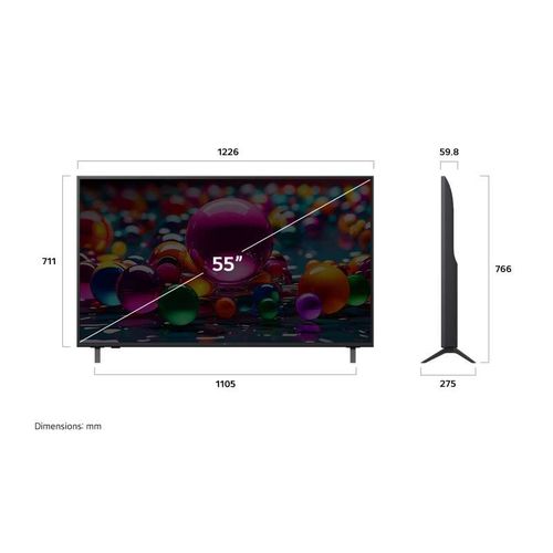 LG Téléviseur 55" Smart UHD AI - 55UA85006LA - 4K - Télécommande AI Magic Remote HDR10 webOS25 2025 – Image 4