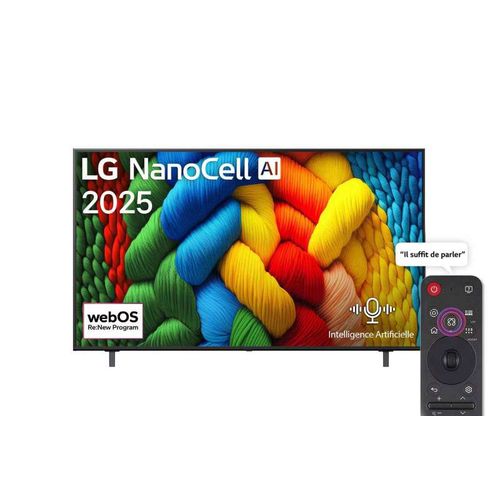 LG Téléviseur 55" NanoCell AI - 55NANO80A6A - 4K Smart TV AI Magic remote HDR10 webOS25 2025