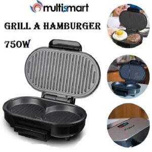 Multismart Grill À Hamburger Avec 2 Plaques De Gril Rondes 750W MS-SW8021-Noir