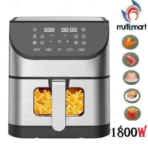 Multismart Friteuse Sans Huile - Airfryer Digtal 08L XL-Ecran tactile LED 1800W -MS-AF3528-Argent-Noir