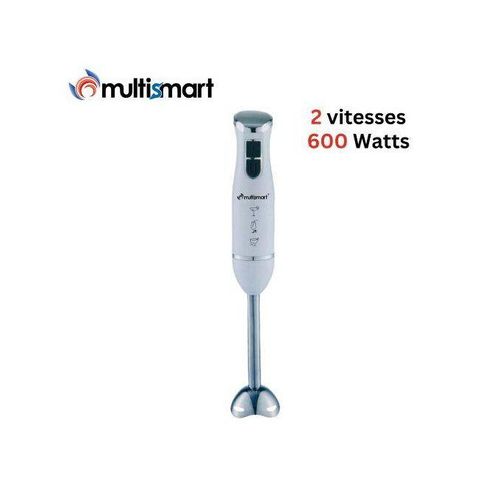Multismart Bras Mixeur 600W avec pied et lames en inox - Mélangeur a main - Blanc