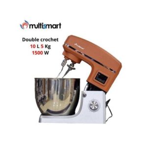Multismart Robot Pétrin Double Crochet 1500W 10L 5Kg - Orange/Gris MS-SM2410