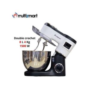 Multismart Robot Pétrin Double Crochet 1500W 8L 4Kg - Noir/Blanc MS-SM2408