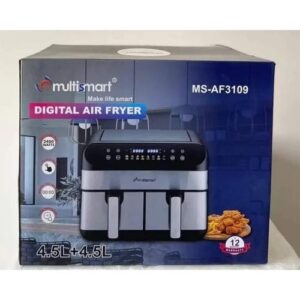 Multismart Friteuse sans Huile DOUBLE BAC 9L Ecran tactile LED 1800W MS-3109