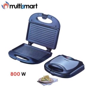Multismart Panineuse et Grill 800W Antiadhésives avec Decoration En Inox - SW1112